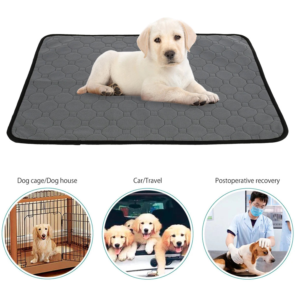 Pet Urine Mat Reusable Absorbent Dog Pee Pad Blanket Washable Puppy Cat Training Pad Non-slip Easy To Dry Cat Dog Bed Pee Mat