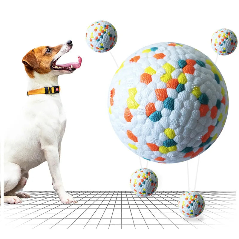 1pc Teething Pet Toy Dog Solid Toy Ball Interactive Dog Toy Light Popcorn Ball Dog Ball Light Chew Rubber Ball High Elastic Bite