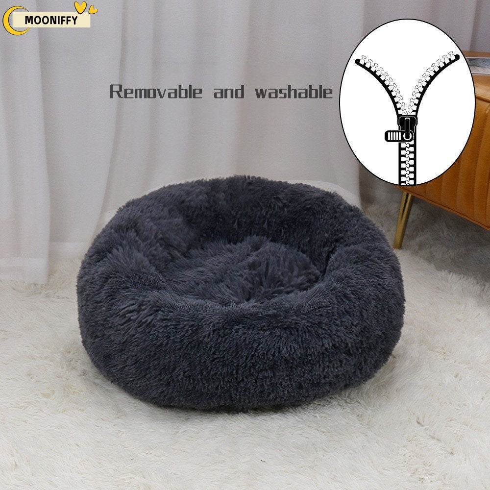 pet dog bed comfortable donut round dog kennel ultra soft washable dog