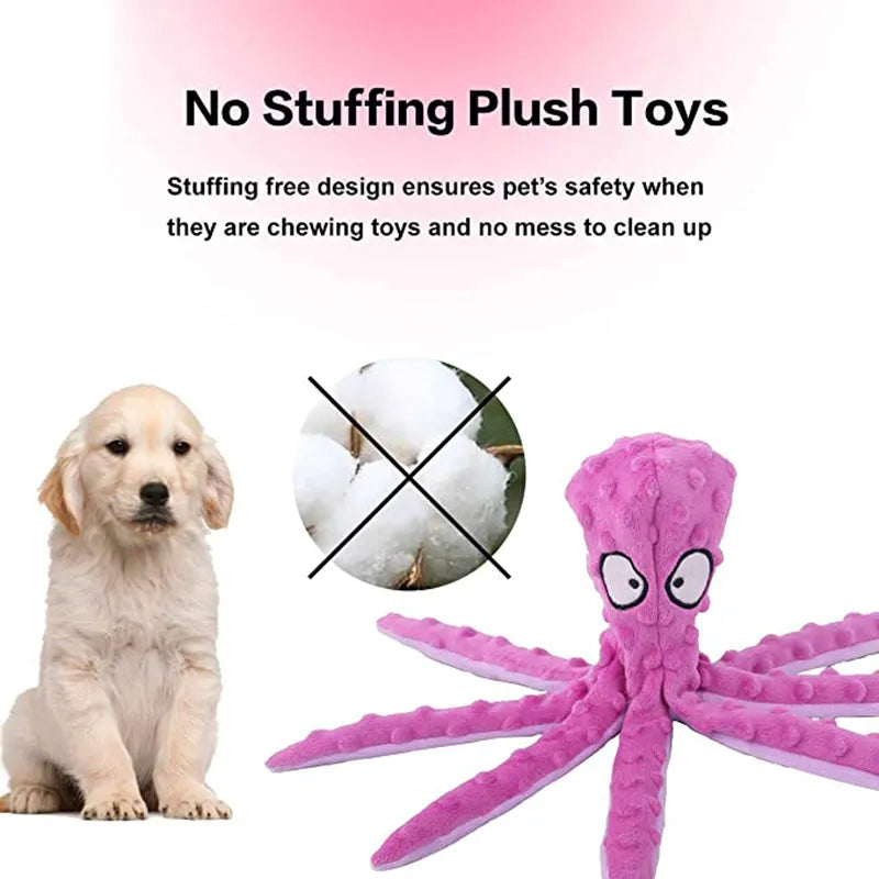 Cartoon Octopus Plush Dog Toys Resistance To Bite Squeaky Sound Pet Puppy Toy For Cleaning Teeth Small Dogs Chew Supplies Yorkie