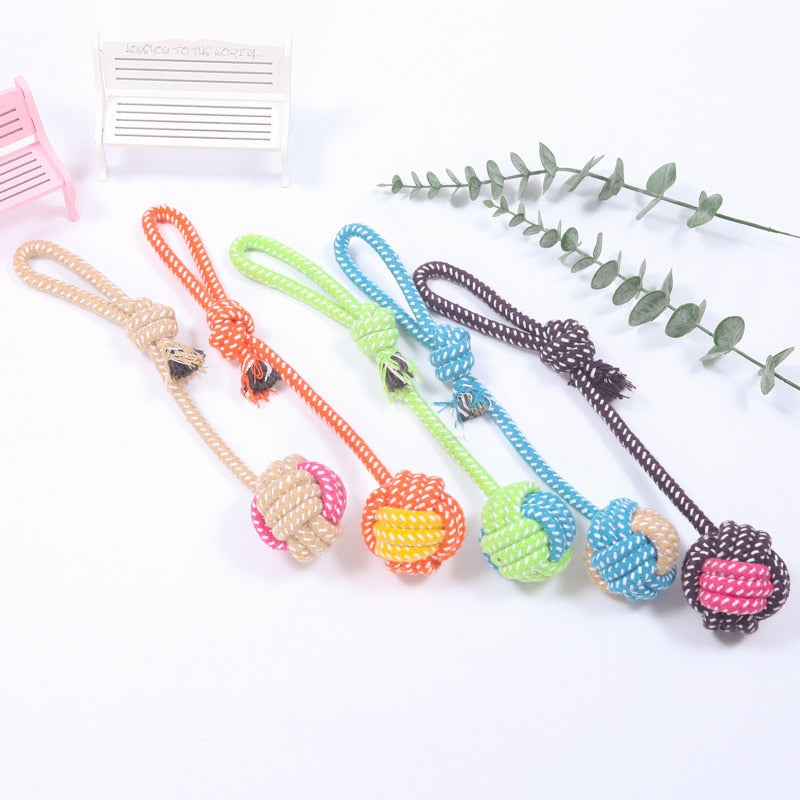 Interactive Cotton Rope Mini Dog Toys Ball for Dogs Accessories ToothbSPECIFICATIONScategory: pet toyType: DogsToys Type: Chew ToysToy Type: Chew ToysSet Type: noProduct Category: Chewing toyOrigin: Mainland ChinaMaterial: Cotton ropeM0ShopDoggieworksShopDoggieworksInteractive Cotton Rope Mini Dog Toys Ball