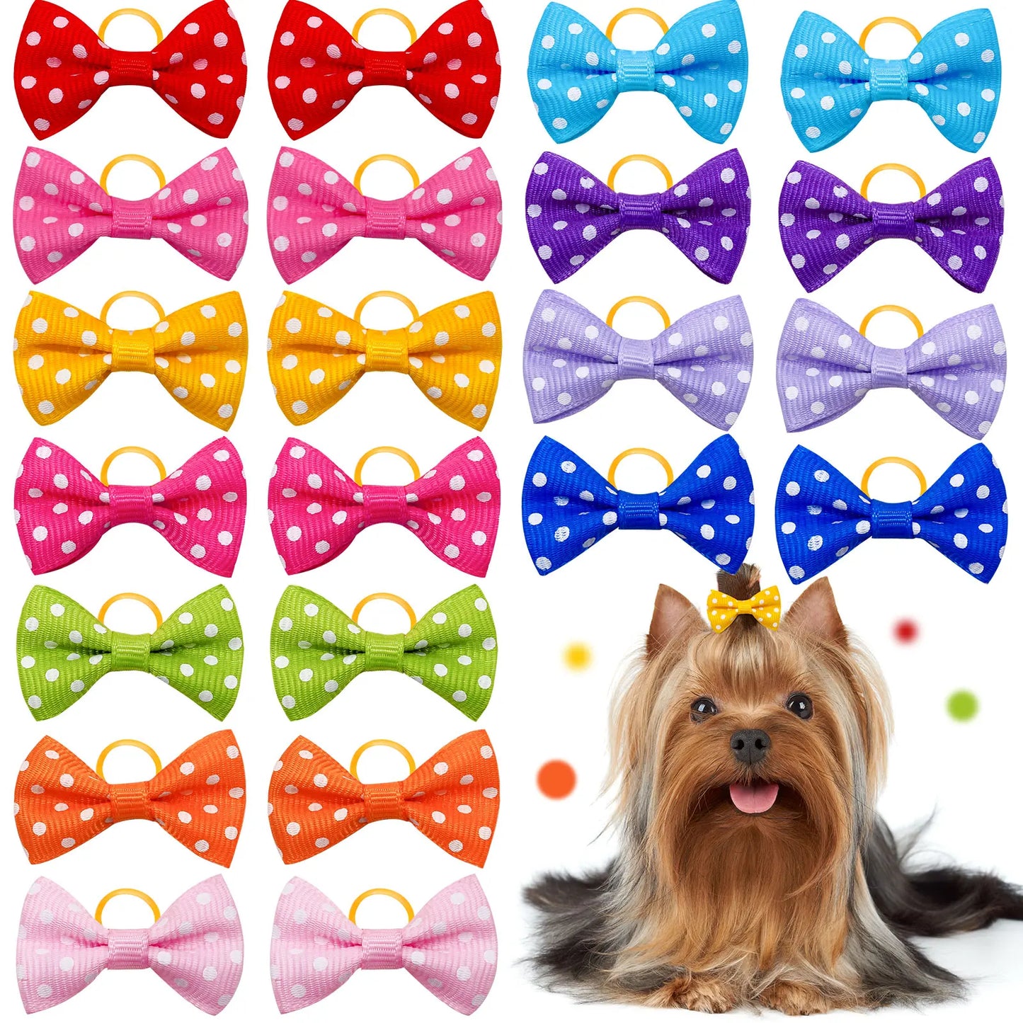 colorful small dog bows puppy hair bows decorate small dog haspecificationsbrand