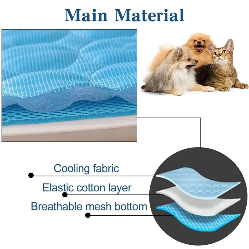 Summer Dog Cooling Mat Dogs Cat Blanket Sofa Breathable Pet Dog Bed Washable For Small Medium Large Dogs Car