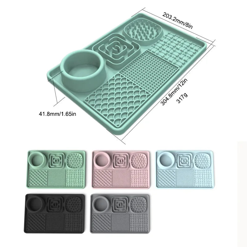 Pet Licking Mat Pet Eating Ware Dog Slow Food Mat Placemat  Dog Feeder Supplies Suction Cup Dog Bathing Distraction