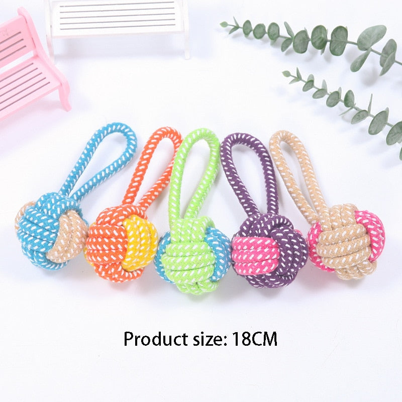 Interactive Cotton Rope Mini Dog Toys Ball for Dogs Accessories ToothbSPECIFICATIONScategory: pet toyType: DogsToys Type: Chew ToysToy Type: Chew ToysSet Type: noProduct Category: Chewing toyOrigin: Mainland ChinaMaterial: Cotton ropeM0ShopDoggieworksShopDoggieworksInteractive Cotton Rope Mini Dog Toys Ball