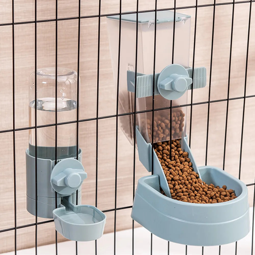 Automatic Pet Water Bottle For Puppy Cats Rabbit Food Container Dispenser Bowl Cats Dogs Drinking Fountain Cage Hanging Feeder