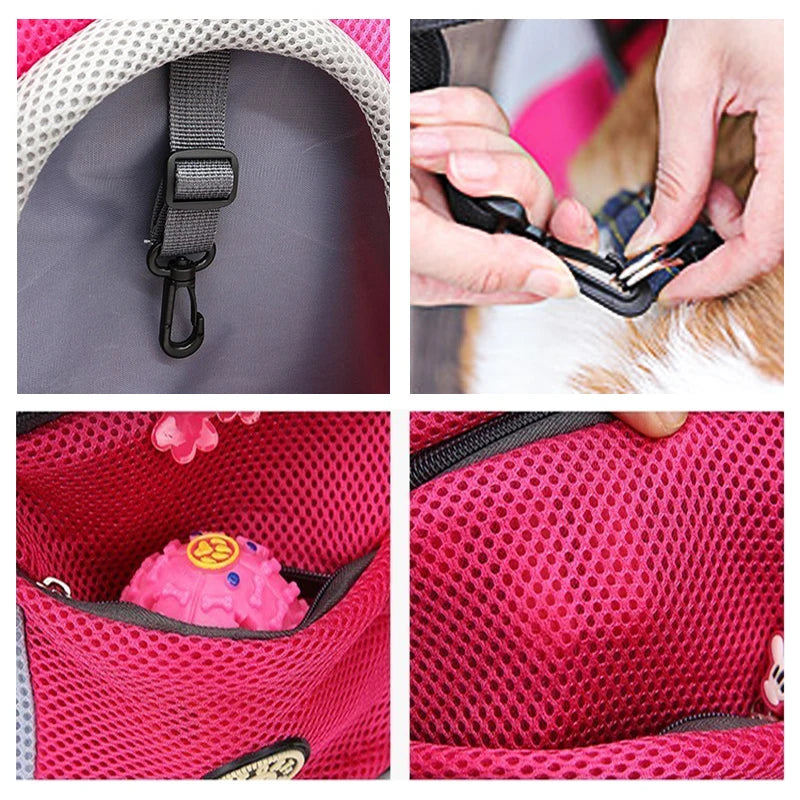 Pet Dog Carrier Bag Carrier For Dogs Backpack Out Double Shoulder Portable Travel Backpack Outdoor Dog Carrier Bag Travel Set