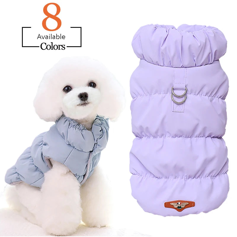 Padded Puppy Cat Clothes With D Rings Winter Warm Dog Jacket for Small Dogs Chihuahua Vest French Bulldog Coat Yorkie Outfits