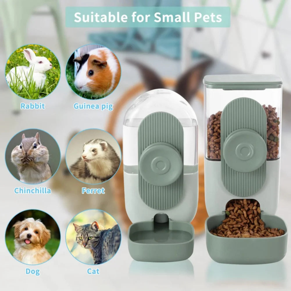 Pet Dogs Cage Hanging Feeder 29/27oz Automatic Water Fountain Food Container Dispenser for Puppy Cats Rabbit Pet Feeding Product