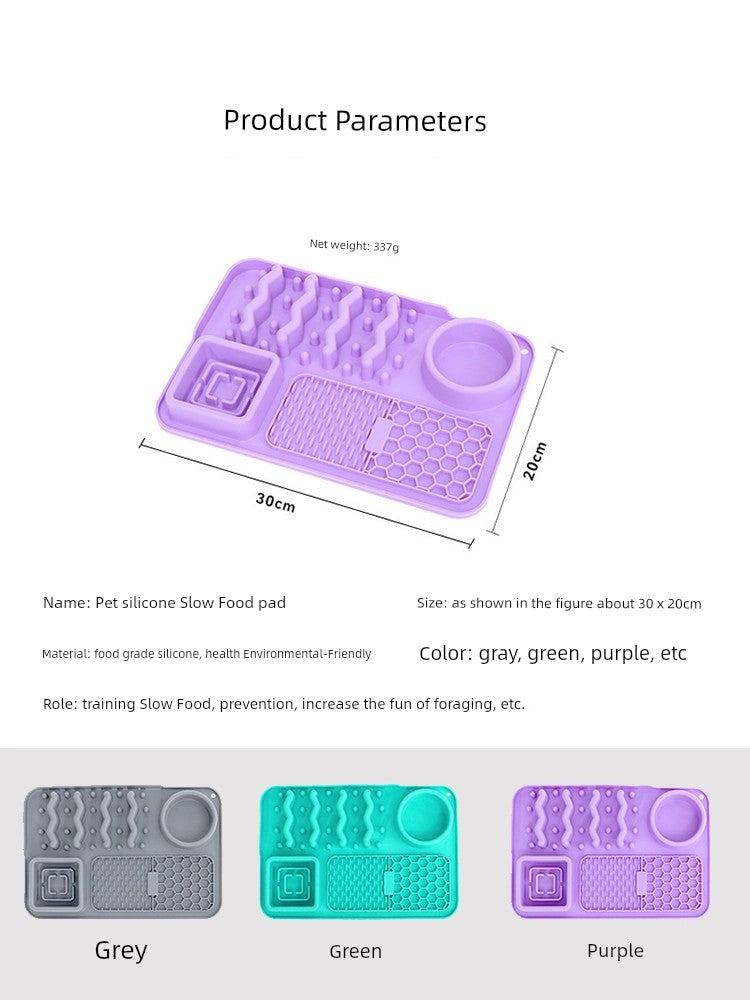 Silicone Pet Placemat Dog Bowl Licking Mat Cat Slow Feeding Bowl Smell Feeder Non Slip Anti-Choke Anti-Tumble Food Basin