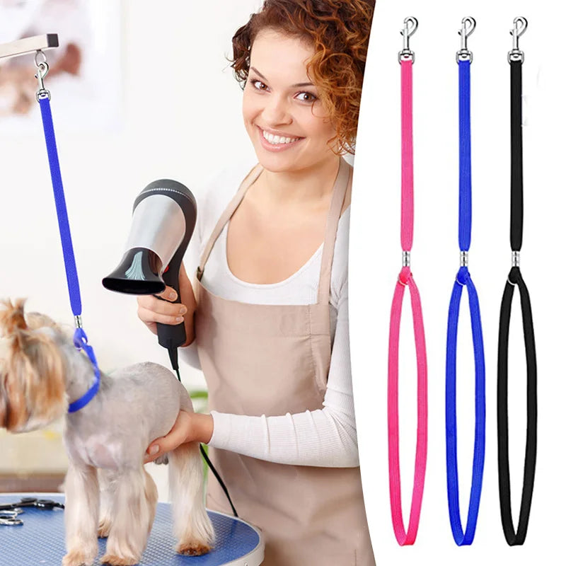 Dog Collar Pet Grooming Loops Safety Rope Leash Leads Dog Accessories Nylon Restraint Noose Solid Color Pet Supplies Adjustable