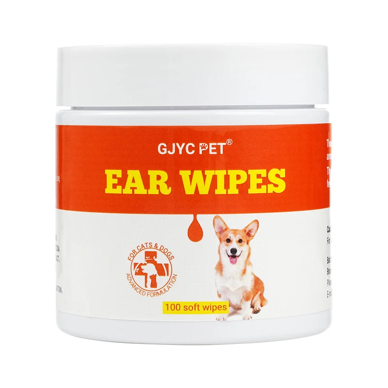 Pet Ear Wet Wipes Dog Ear Odor Remover Anti Ticks Mites Relieve Itching Non Toxic Against Infection Cat Ear Cleaning Paper100pcs