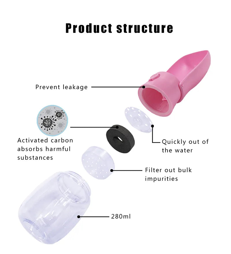 Original Design 300 ml Portable Pet Dog Water  Bottle for Walking Feeder for Dogs Folded Bottle Water Dispenser