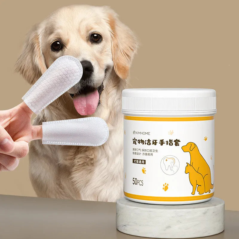 Pet Cleaning Wipes For Cats Dogs Gentle Gum Care Finger Toothbrush Eye Tear Ear Stain Remover Disposable Grooming Cleaning Tools