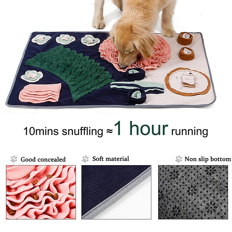 Snuffle Mat for Dogs Interactive Feed Game with Non Slip Bottom Pad Dog Treats Feeding Mat Encourages Natural Foraging Skills