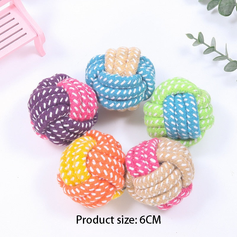 Interactive Cotton Rope Mini Dog Toys Ball for Dogs Accessories ToothbSPECIFICATIONScategory: pet toyType: DogsToys Type: Chew ToysToy Type: Chew ToysSet Type: noProduct Category: Chewing toyOrigin: Mainland ChinaMaterial: Cotton ropeM0ShopDoggieworksShopDoggieworksInteractive Cotton Rope Mini Dog Toys Ball