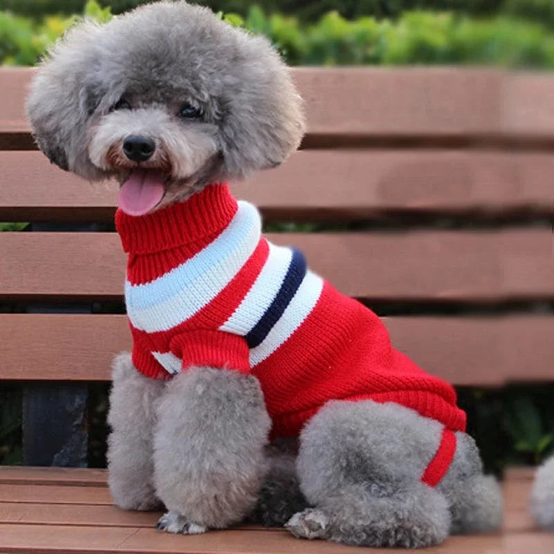 Warm Pet Clothes for Small Medium Dogs Winter Christmas Dogs Sweater Pet Clothing Knitting Costume Coat Cartoon Print Clothes