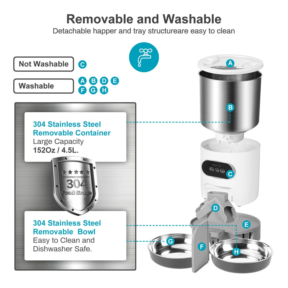 Tuya Smart APP Pet Feeder Cat And Dog Food Automatic Dispenser SuitablSPECIFICATIONSBrand Name: repetsunOrigin: Mainland ChinaIs Smart Device: YESPower Source: BatteryMaterial: Stainless SteelMin Output: 4gType: DogsMax Output: 7gVoltaShopDoggieworksShopDoggieworksTuya Smart APP Pet Feeder Cat