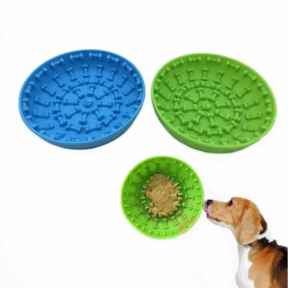 Pet Feeding Plate Silicone Mat Dog Cat Slow Food Lick Mat with Suction Cup Animals Feeder Bowl