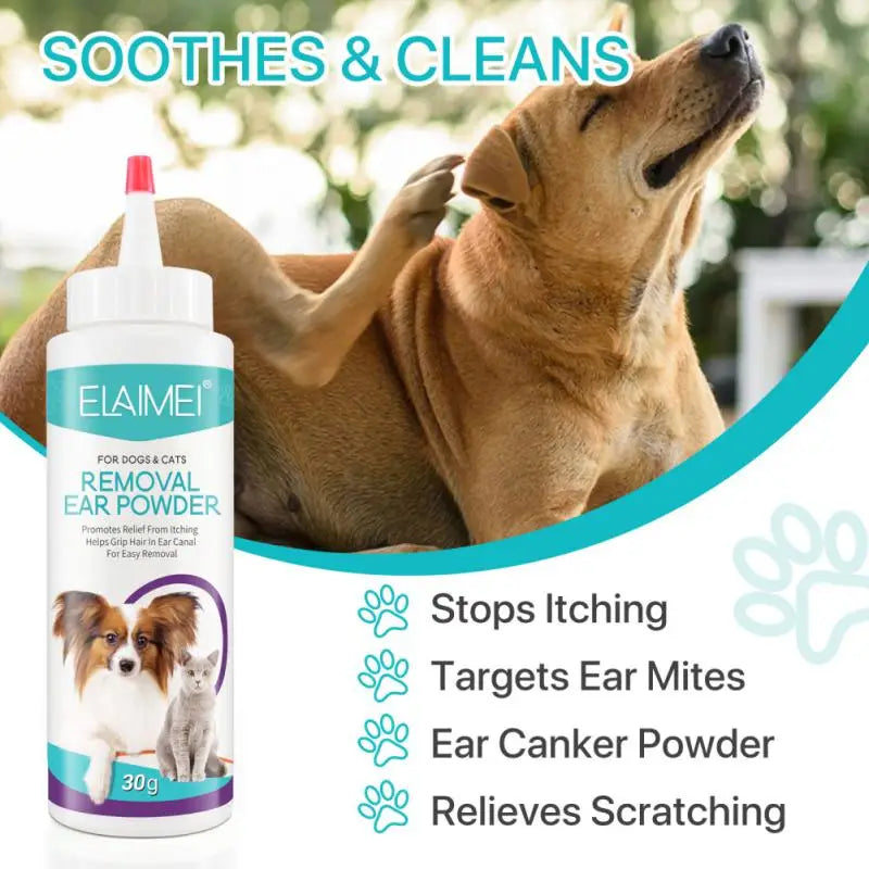 Pet Ear Cleaner Dogs Cats Ear InfectionTreatment Painless Dog Ears Powder For Hair Removal Treats Infected Ears Inflammation