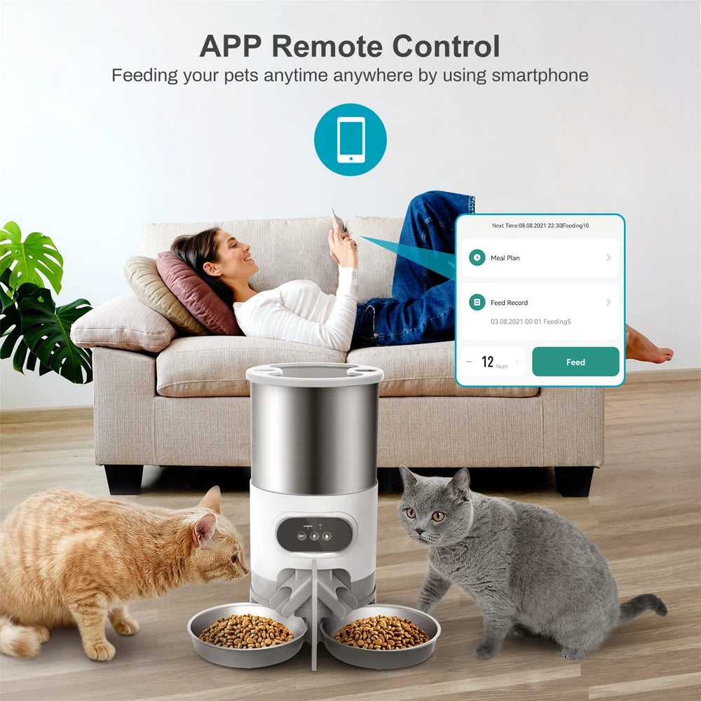 Tuya Smart APP Pet Feeder Cat And Dog Food Automatic Dispenser SuitablSPECIFICATIONSBrand Name: repetsunOrigin: Mainland ChinaIs Smart Device: YESPower Source: BatteryMaterial: Stainless SteelMin Output: 4gType: DogsMax Output: 7gVoltaShopDoggieworksShopDoggieworksTuya Smart APP Pet Feeder Cat