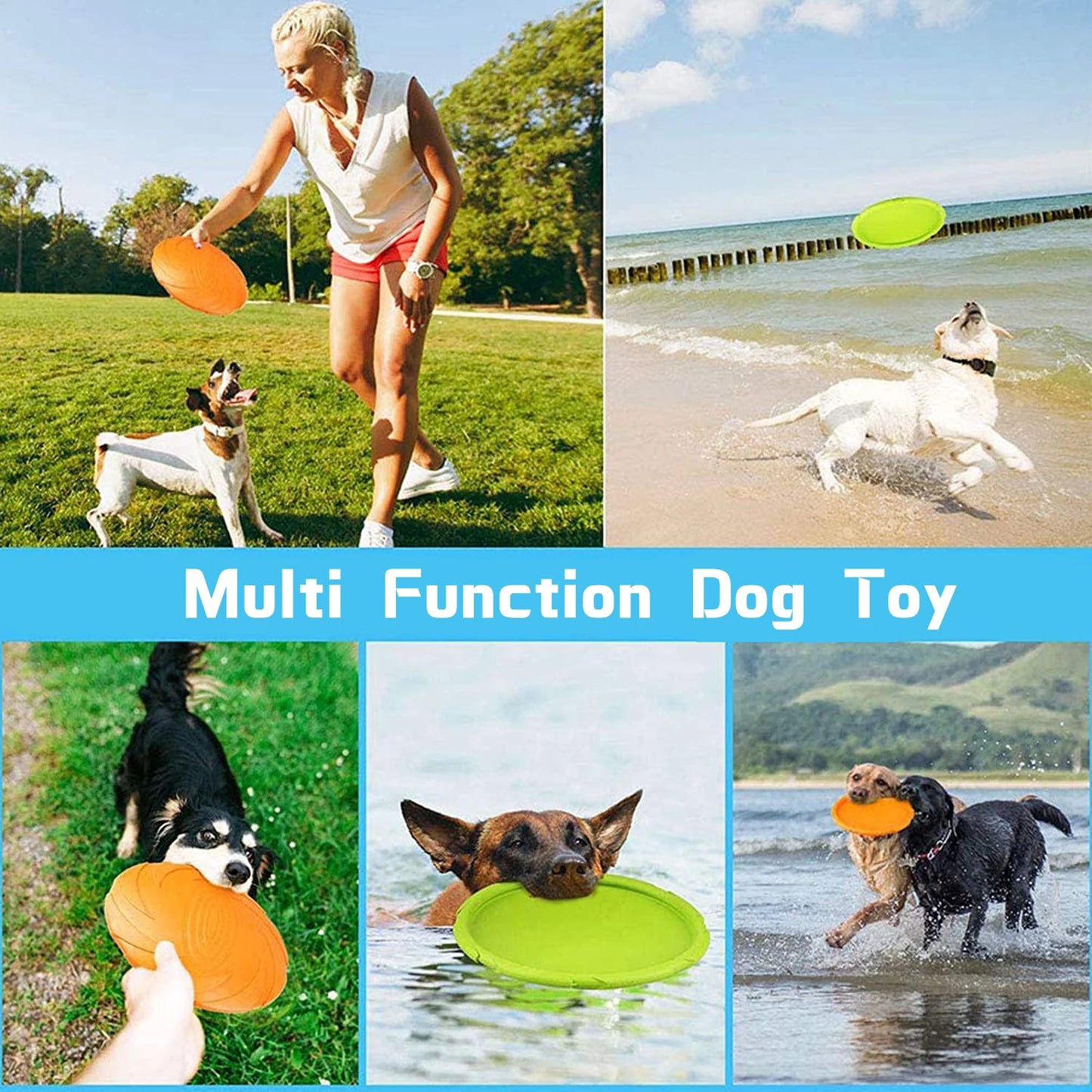 Soft Pet Flying Discs Dog Toys Silicone Flying Disc Interactive Dog Game Resistant Chew Toy Puppy Training Products Pet Supplies