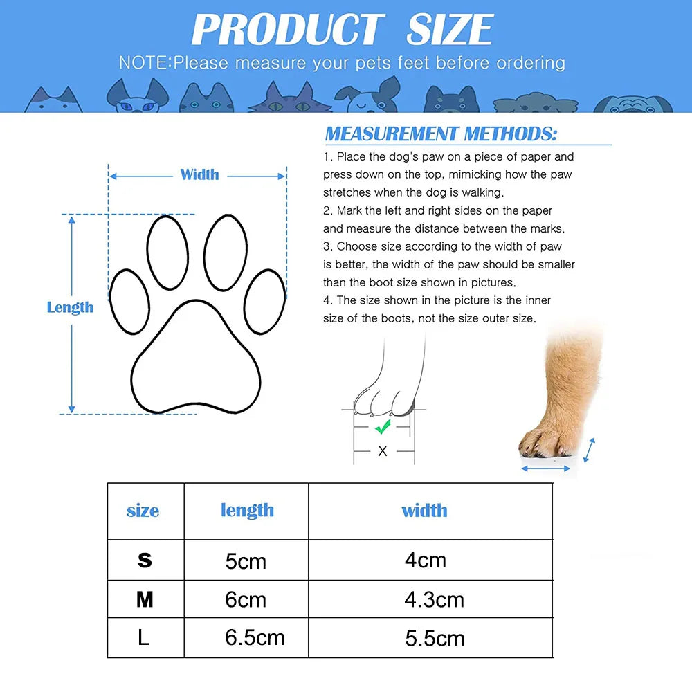 Dog Cat Boots Shoes Socks Waterproof Dog Shoes Rain Snow Pet Booties Anti-Slip Small Puppy Sock Shoes with Adjustable Drawstring