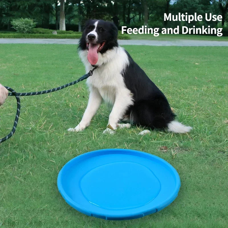 pet dog flying disk toy silicone outdoor training toy inter