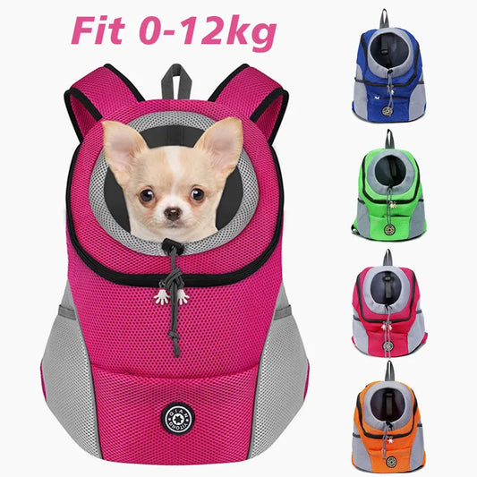 New Dog Pet Backpack Carrier Travel Bag Front Pack Breathable Adjustable with Safety Reflective Strips for Hiking Outdoor Cats