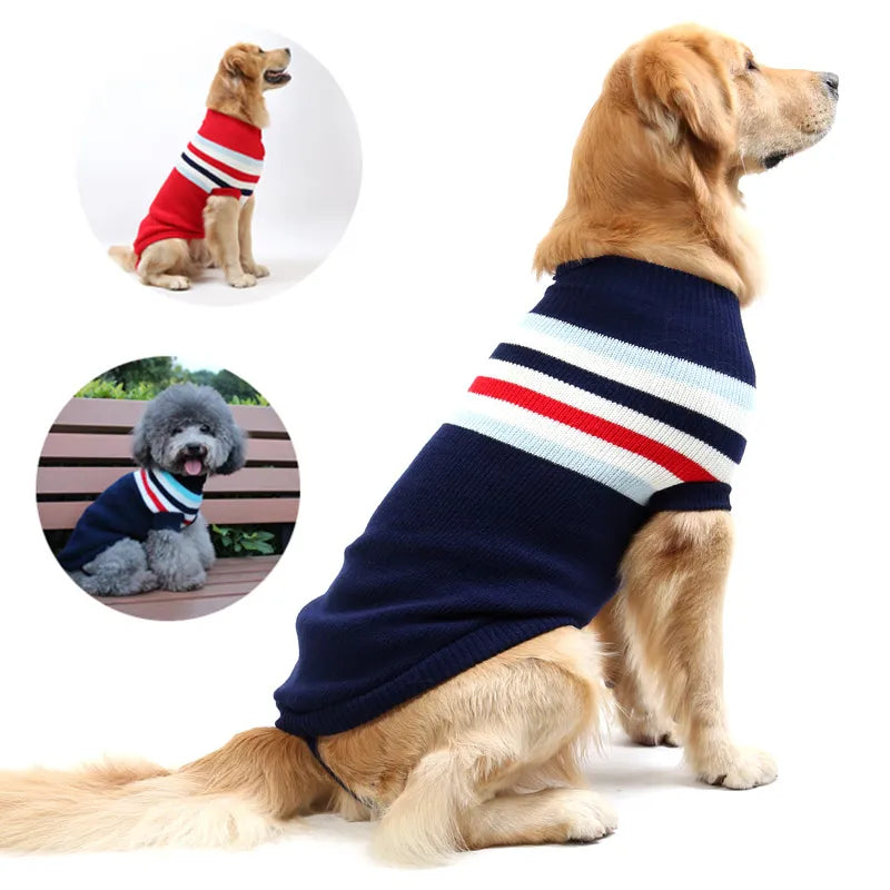 Big Dog Sweater Winter Warm Christmas Clothes for Small Medium Large Dogs Golden Retriever Rottweiler Corgi Cat Pullover Jumper