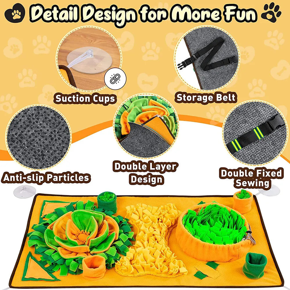 Large Snuffle Mat for Dogs Pet Interactive Training and Stress Relief Sniff Mat Feeding Mat Slow Feeder Dog Treat Mat Dog Toys