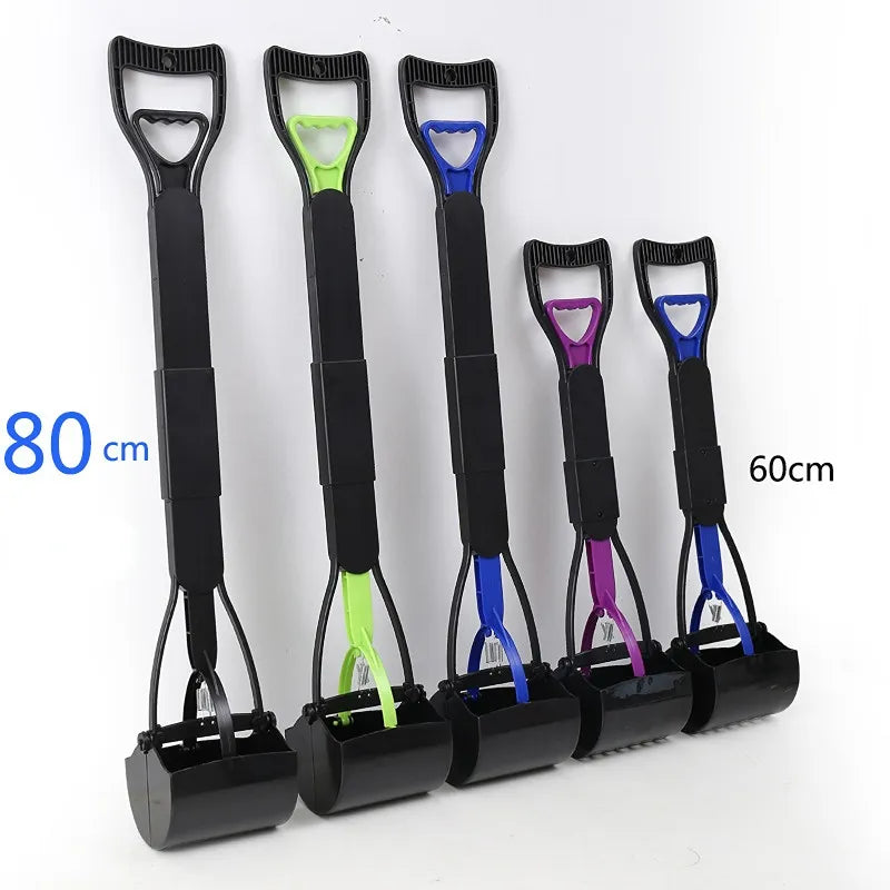 80cm Pet Pooper Scooper Long Handle Dog Poop Jaw Scoop Shovel Pick Up Waste Picker Pet Outdoor Cleaning Tools Dog Supplies