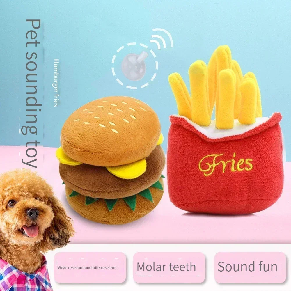 dog toy hamburger french fries dog chew toy pet party