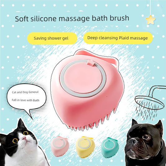 Midsummer Night Pet Silicone Massage Bath Brush Cat and Dog Bath Special Shower Gel Brush Cleaning Supplies