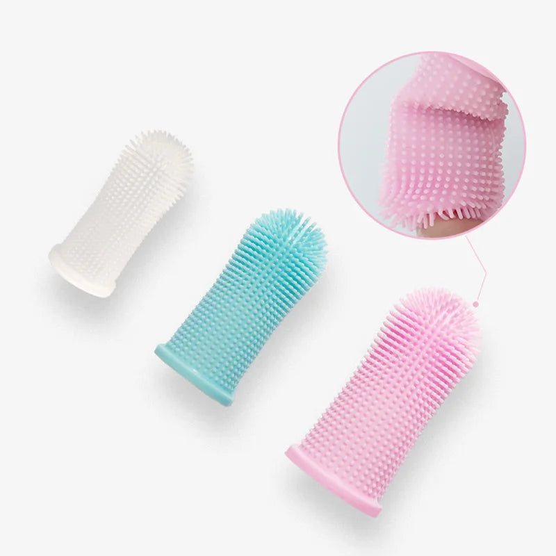 Soft Silicone Pet Dog Finger Toothbrush Pet Teeth Oral Cleaning Brush Pet Bad Breath Tartar Teeth Care Tool Dog Accessories