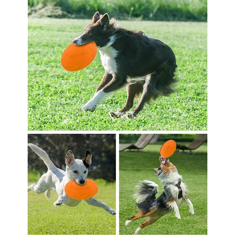 pet dog flying disk toy silicone outdoor training toy inter