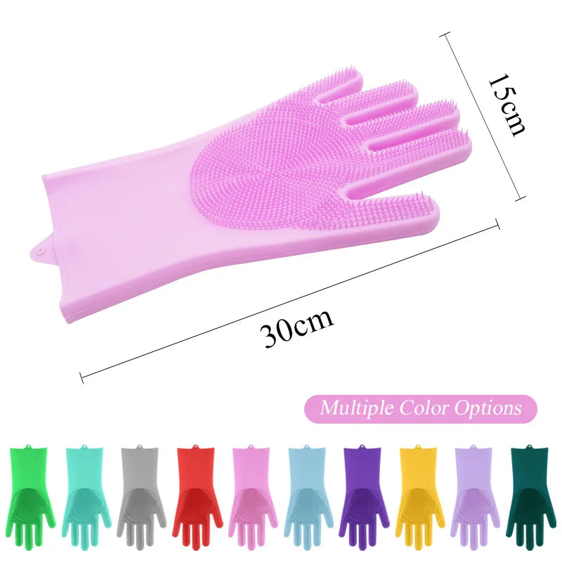 Pet Grooming Cleaning Gloves Dog Cat Bathing Shampoo Glove Scrubber Magic Dishwashing Cleanner Sponge Silicon Hair Removal Glove