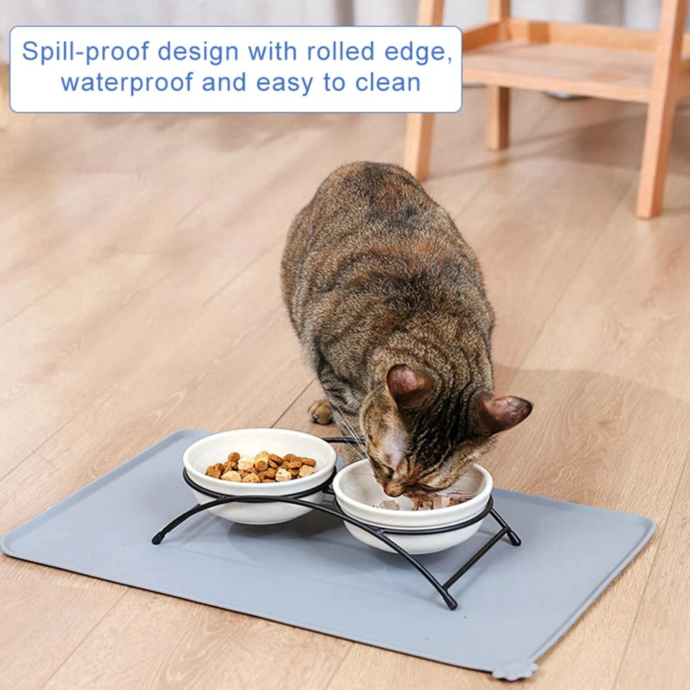 Silicone Pet Food Mat with High Lips Non-Stick Waterproof Dog Cat FoodSPECIFICATIONSBrand Name: NoEnName_NullItem Type: BowlsOrigin: Mainland ChinaType: DogsMaterial: latexApplicable Dog Breed: UniversalSize: 48x30cmChoice: yes

ProducShopDoggieworksShopDoggieworks-Stick Waterproof Dog Cat Food Feeding Pad Puppy Feeder Bowl Placemat Tray Placemat