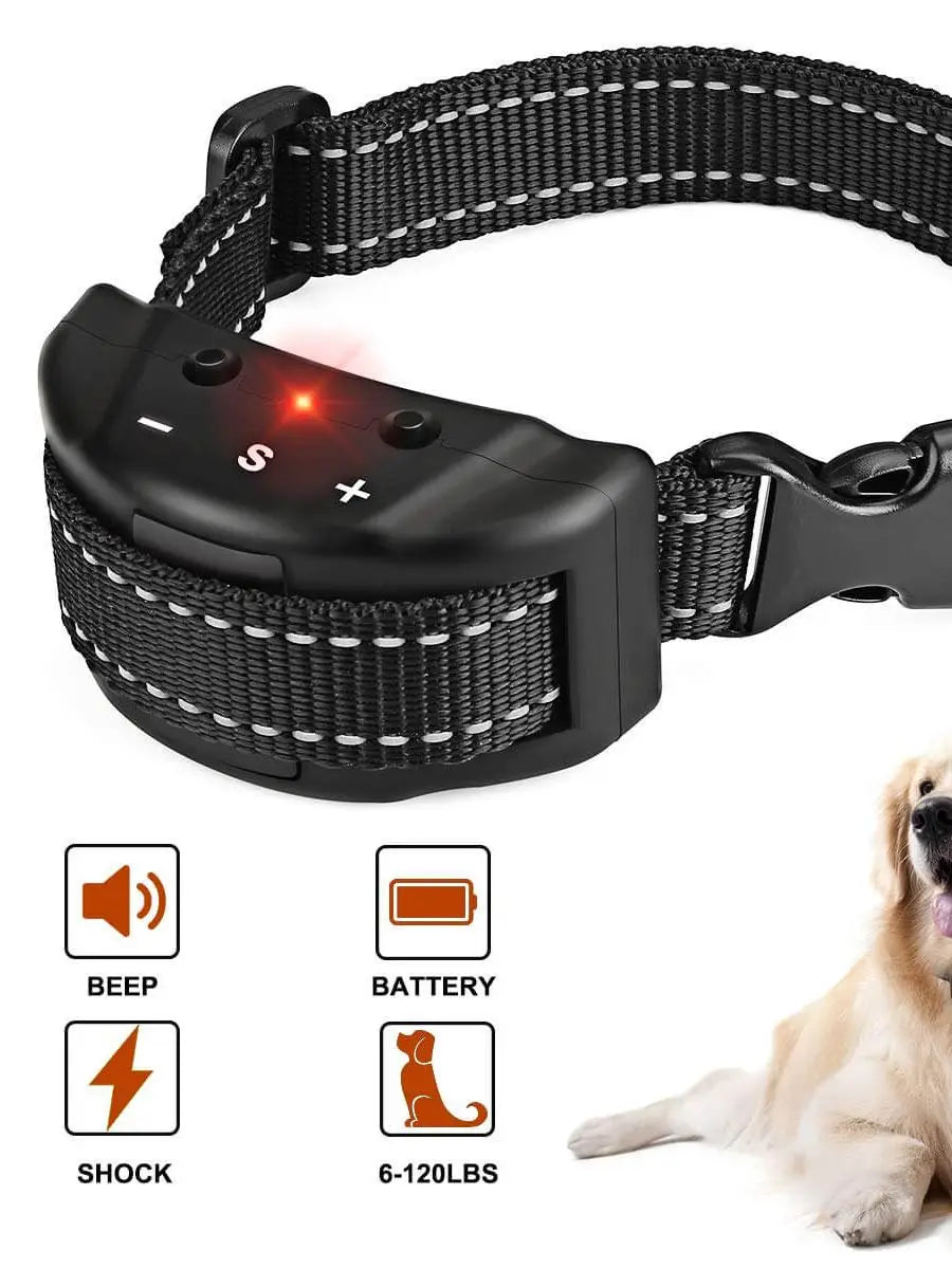 Electric Anti Bark Collar Small Pet Dog No Barking Tone Shock Training for Indoor Outdoor Little Dogs Teaching Tool PET853