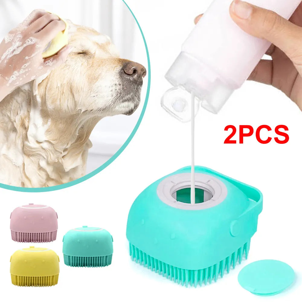 Pet Accessories Shampoo Massager Brush Bathroom Puppy Cat Massage Comb Grooming Shower Brush For Bathing Soft Brushes For Dogs