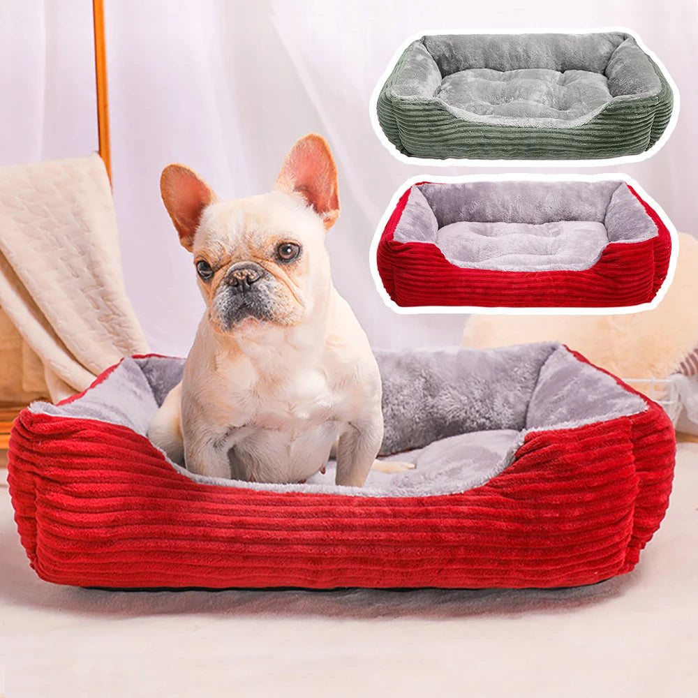 Bed for Dog Cat Pet Square Plush Kennel Medium Small Dog Sofa Bed Cushion Warm Winter Pet Dog Bed House Pet Accessories