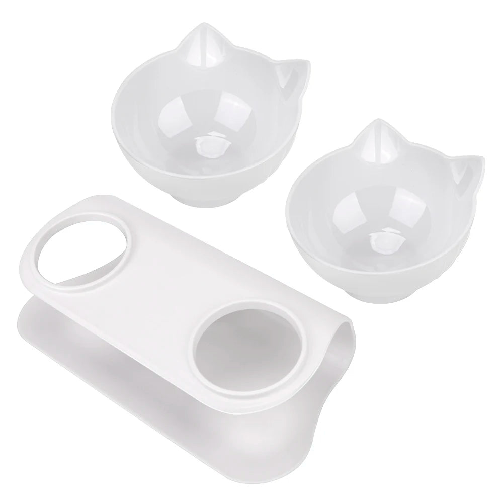 Non-Slip Pet Bowls For Cats Food Cat Water Bowl Double Cat Bowl Dog Bowl Pet Feeding Cat Dogs Feeder Protection Cervical