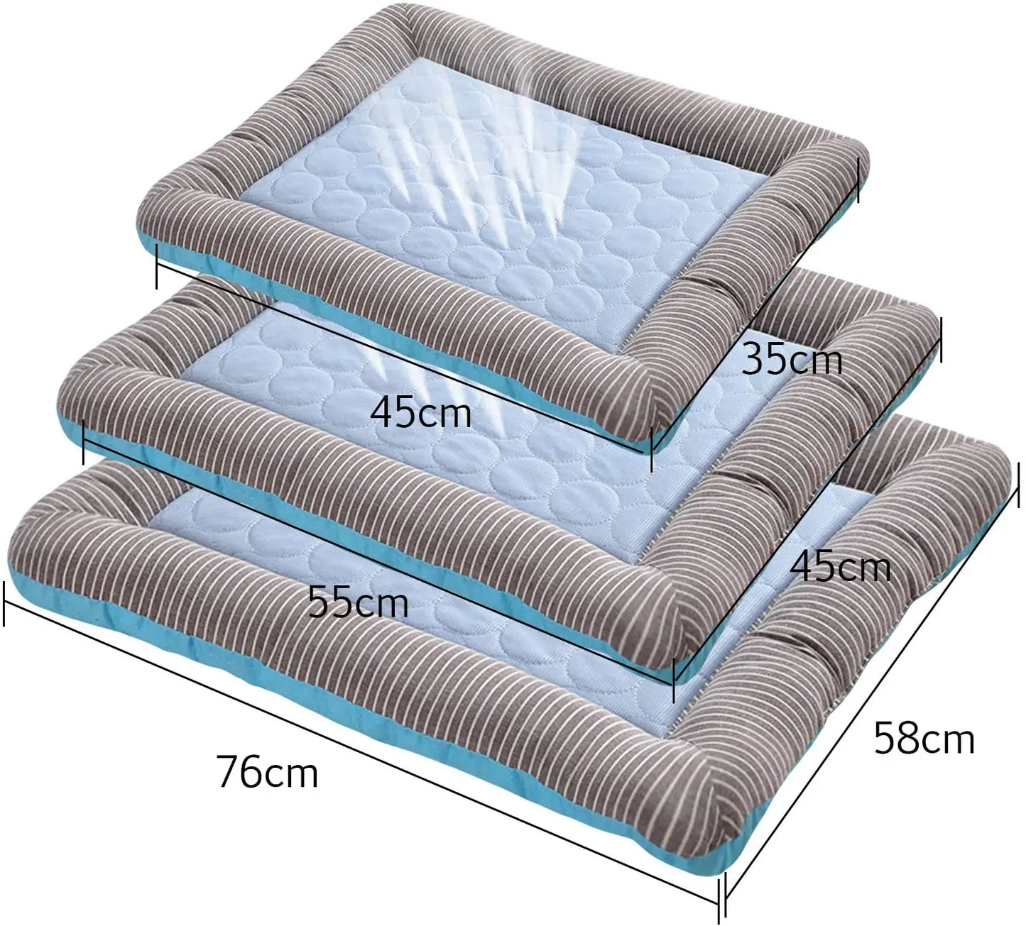 Cooling Pad Bed for Dogs Cats Puppy Kitten Cool Mat Pet Blanket Ice Silk Material Soft for Summer Sleeping Pink Blue Breathable