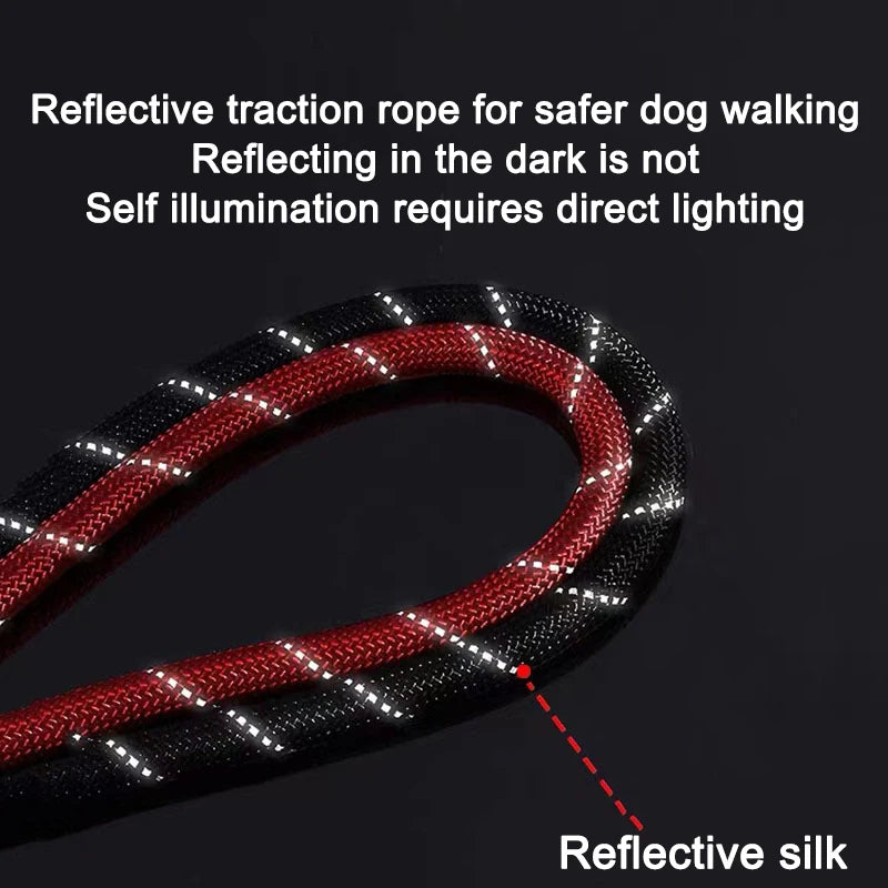 Pet Dog Reflective Towing Rope Dog Rope Dog Chain Round Rope Butler Hand Towing Strap