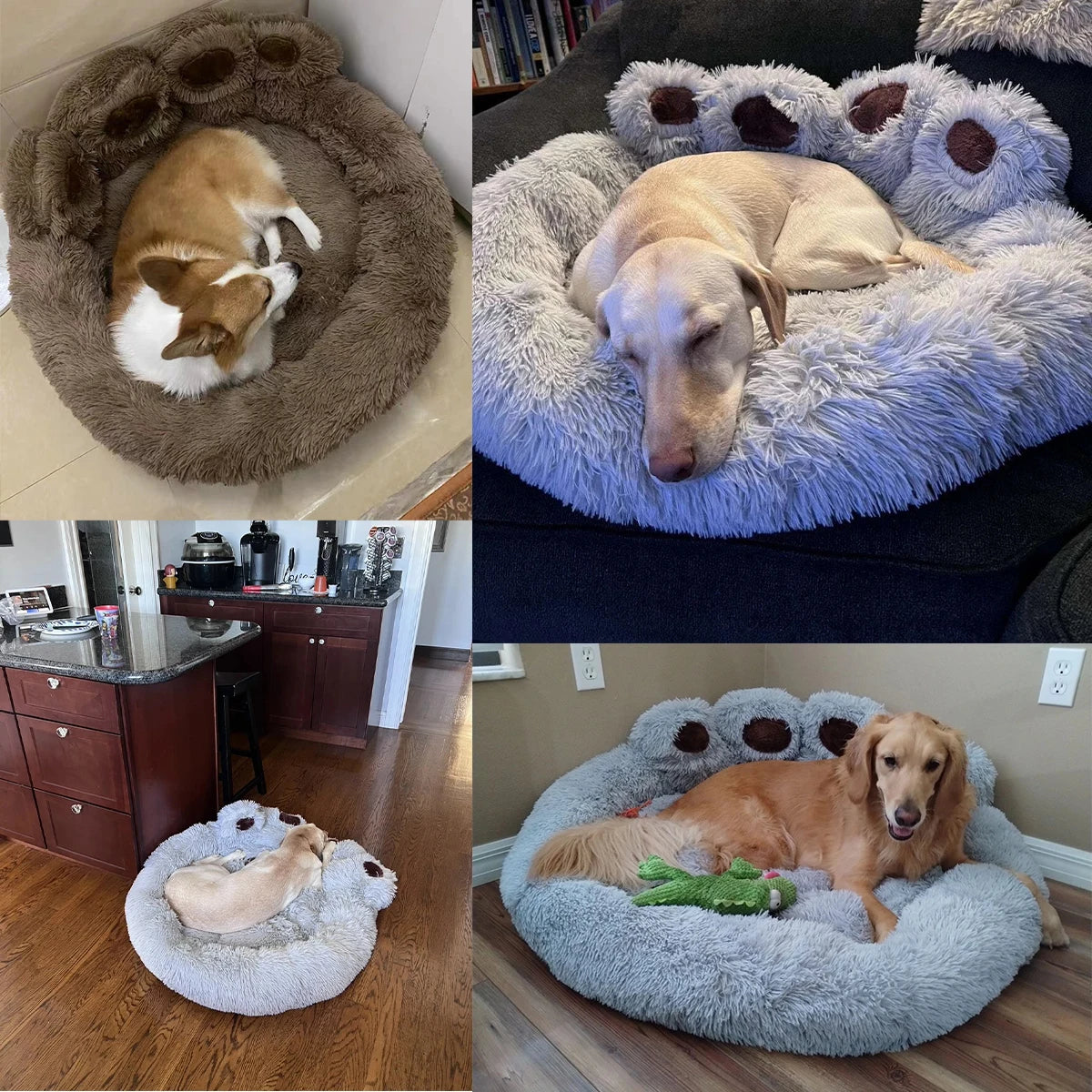 Fluffy Dog Bed Plush Kennel Accessories Pet Products Large Dogs Beds Bedding Sofa Basket Small Mat Cats Big Cushion Puppy Pets