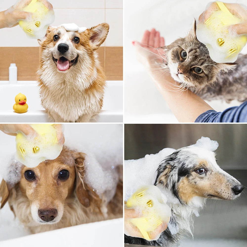 Pet Accessories Shampoo Massager Brush Bathroom Puppy Cat Massage Comb Grooming Shower Brush For Bathing Soft Brushes For Dogs