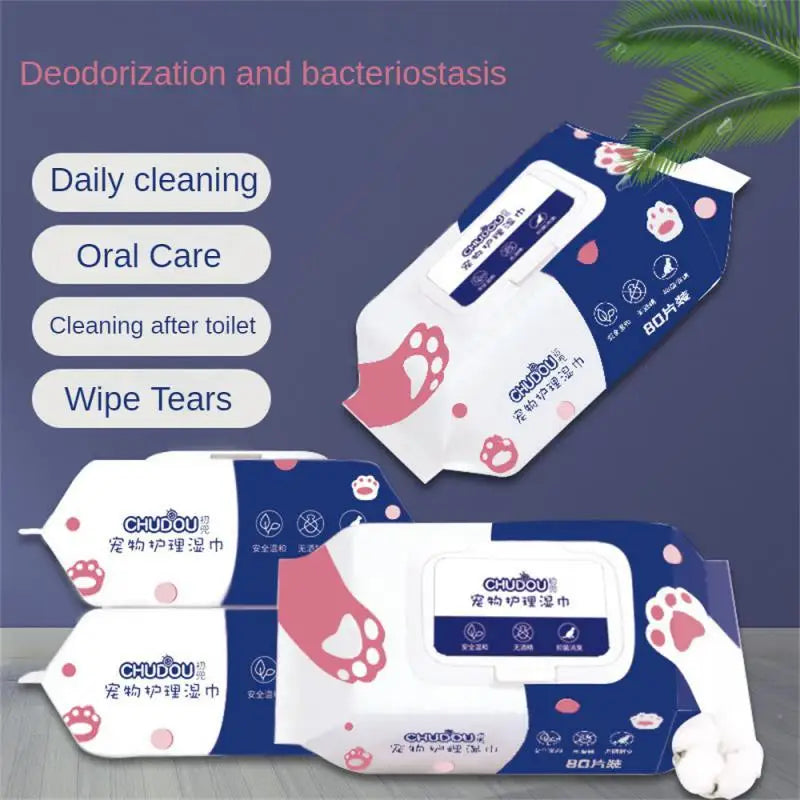 Pet Cleaning Wipes Remove Dirt From Eyes And Ears Wipes Dog Cat Earwax Clean Ears Odor Remover Pets Wet Tissue Cleaning Tools