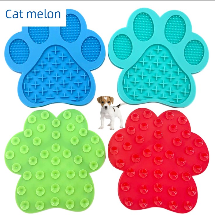 Amazon New DOG'S Head Silicone Pet Licking Mat Bone Slow Food Mat Dog Slow Food Mat Dripping Licking Mat