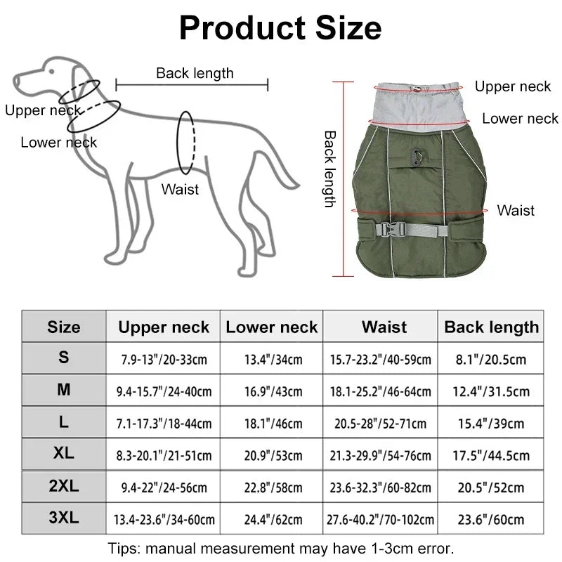 New Winter Big Dog Overalls Waterproof Dog Jacket for Medium Large Dogs Thicken Warm Dog Clothes French Bulldog Labrador Costume