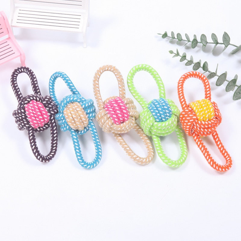 Interactive Cotton Rope Mini Dog Toys Ball for Dogs Accessories ToothbSPECIFICATIONScategory: pet toyType: DogsToys Type: Chew ToysToy Type: Chew ToysSet Type: noProduct Category: Chewing toyOrigin: Mainland ChinaMaterial: Cotton ropeM0ShopDoggieworksShopDoggieworksInteractive Cotton Rope Mini Dog Toys Ball